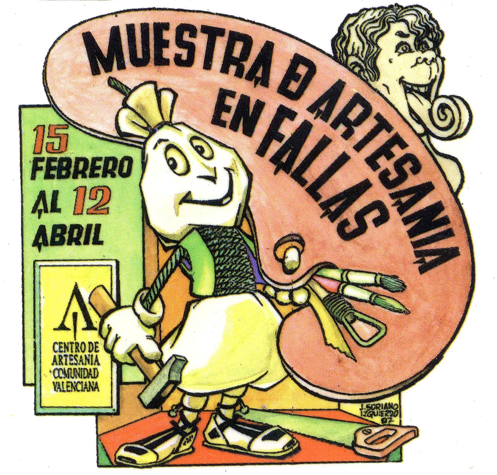 1987-Pegatina-Muestra-de-Artesania-en-Fallas_Soriano